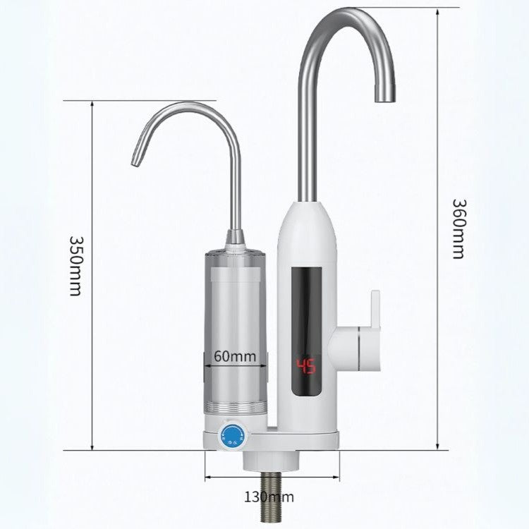 Robinet electric si filtru instant pentru incalzire apa, Zola, din inox, display LCD, rotire 360 grade, interval temperatura 30-60 grade cu afisaj, putere 3 kW, 220V, argintiu Robinet electric si filtru instant pentru incalzire apa, Zola, din inox, display LCD, rotire 360 grade, interval temperatura 30-60 grade cu afisaj, putere 3 kW, 220V, argintiu